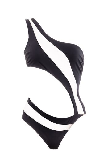 Pharos One-Piece 40 Pharos swimsuit feminine curves gost black front 1