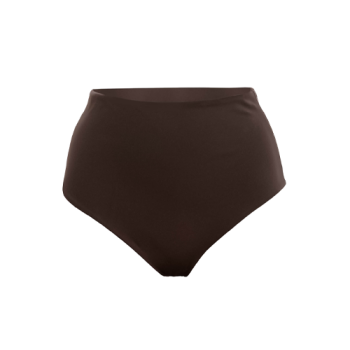 Sculpting high rise brief in silky French interlock designed to smooth shape and flatter from every angle brown retro