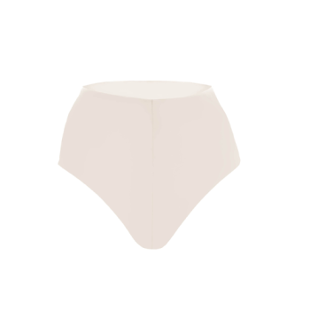 Sculpting high rise brief in silky French interlock designed to smooth shape and flatter from every angle white front